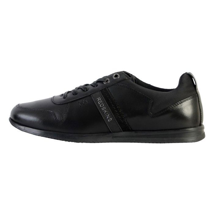 Baskets - REDSKINS - Living 1 - Cuir/textile - Noir - Lacets