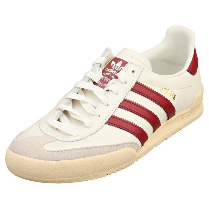 Baskets - adidas - JEANS - Homme - Blanc Rouge - Cuir et Synthetique - Lacets - 47 1-3 EU