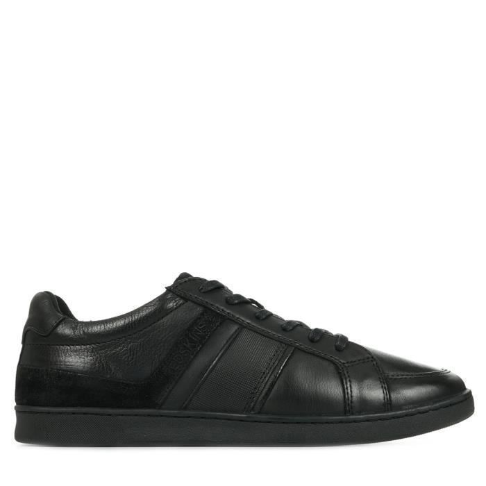 Baskets - REDSKINS - Falko - Cuir Noir - Lacets - Confort Optimal