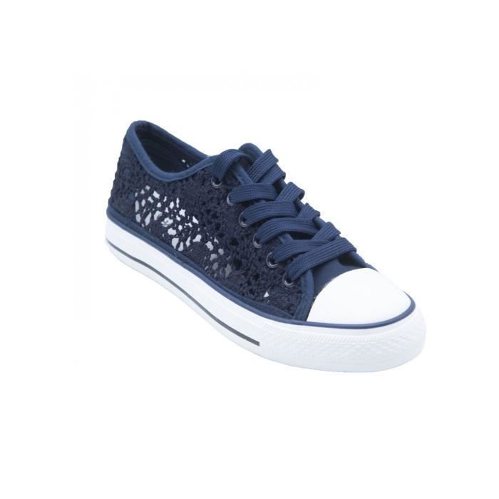 Baskets dentelle toile basses