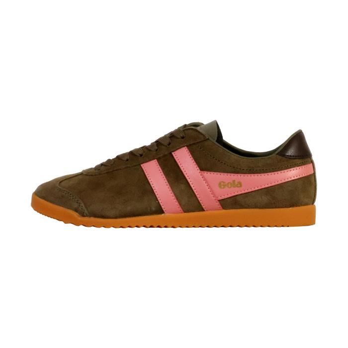 Basket - GOLA - Bullet Pearl - Kaki/Rose coral/Marron sombre - Cuir - Femme