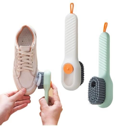 2 PCS Brosse à ChaussuresBrosse de Nettoyage avec boîte à LiquideBrosse de Nettoyage MultifonctionOutils de Nettoyage ménager