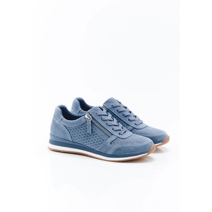 Damart - Baskets détail cuir embossé Amortyl - Bleu Grisé