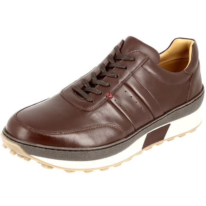 Baskets Homme - BELYM - Cuir Marron 613 - Confortable et Souple