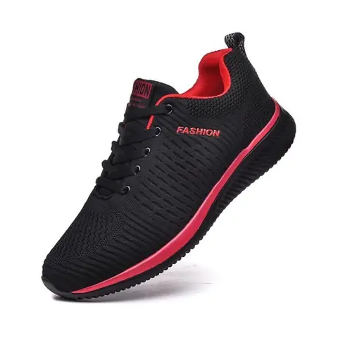 Baskets de course légères en maille respirante pour hommes et femmes - Rouge - Sport classique - Taille 38