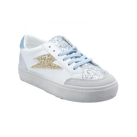 Baskets - Femme - Éclair - Paillettes - Semelle plateforme - Confortables