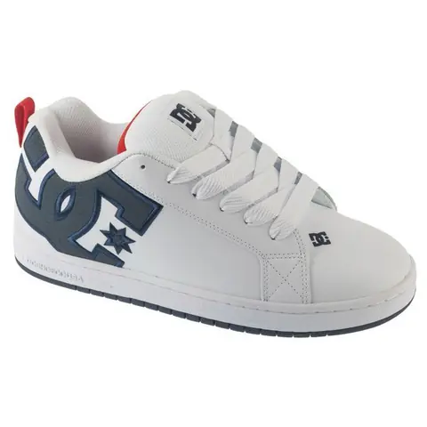 DC Shoes Court Graffik — Baskets homme blanches en cuir amorti et adhérence pour skate