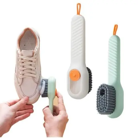2 PCS Brosse à ChaussuresBrosse de Nettoyage avec boîte à LiquideBrosse de Nettoyage MultifonctionOutils de Nettoyage ménager